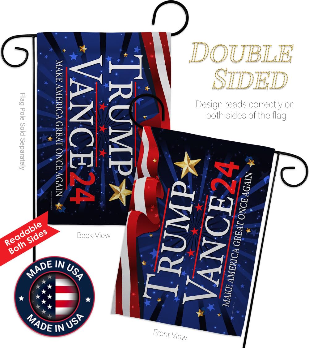 Trump Vance Flag Yard Sign Wall Art Lawn Home Tapestry Patio Poster Rally Shooting 2024 President 47 MAGA Garden Patriotic Outdoor Decorations, Republican Gift Made in USA