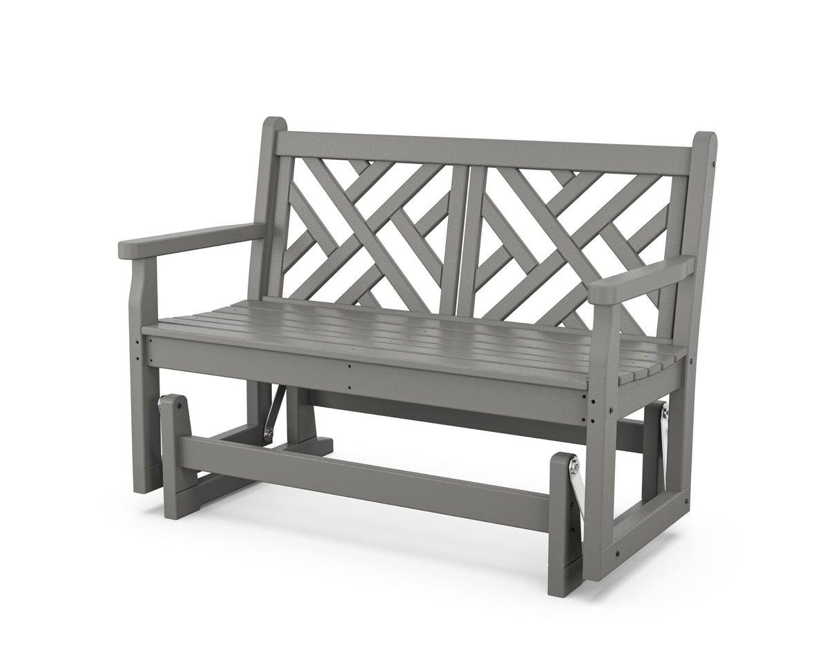 POLYWOOD CDG48BL Chippendale Glider, Black