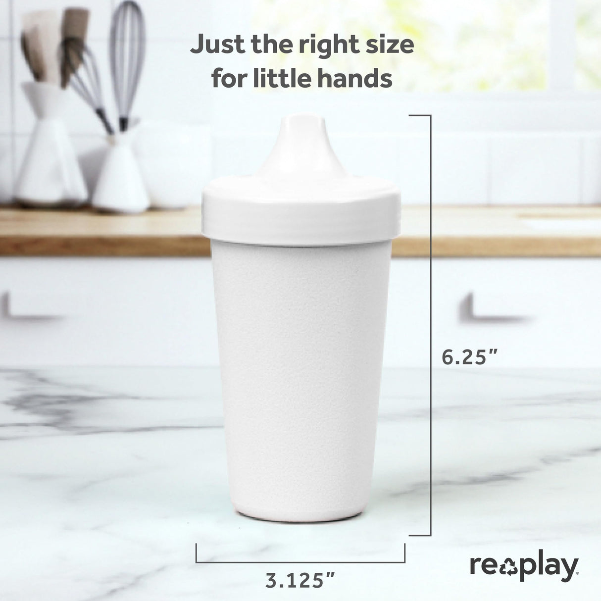Re-Play Made in USA 10 Oz. Sippy Cups for Toddlers, Pack of 4 - Reusable Spill Proof Cups for Kids, Dishwasher/Microwave Safe - Hard Spout Sippy Cups for Toddlers 3.13" x 6.25", Desert Roses