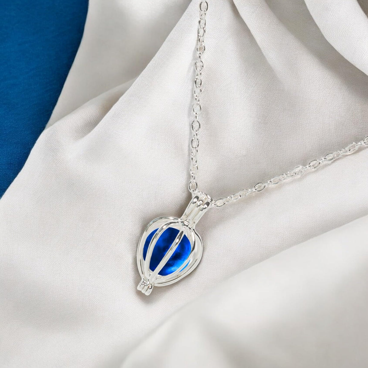 Bottled Up Designs Handmade DropNecklace, Recycled Antique Bottles, Made in USA, Birthday Gifts, Mothers Day, Women, Anniversary (Cobalt 1960s Skin Cream Jar)