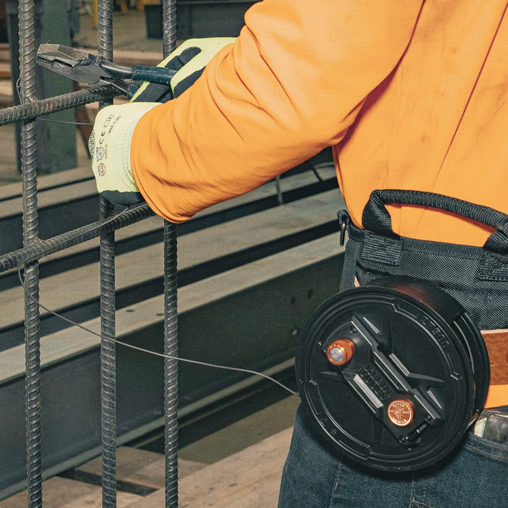 Klein Tools 27400 Tie wire Reel, Made in USA, Lightweight Aluminum, Left Handed and Right Handed with Rewind Knob