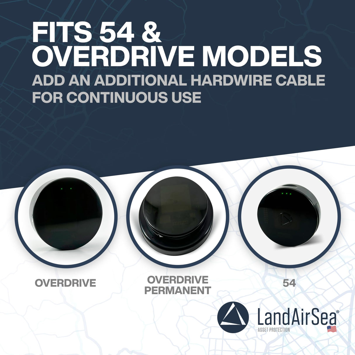 LandAirSea Hardwire Power Adapter Cable | Connects to External Power Source | Fits 54 & Overdrive Models