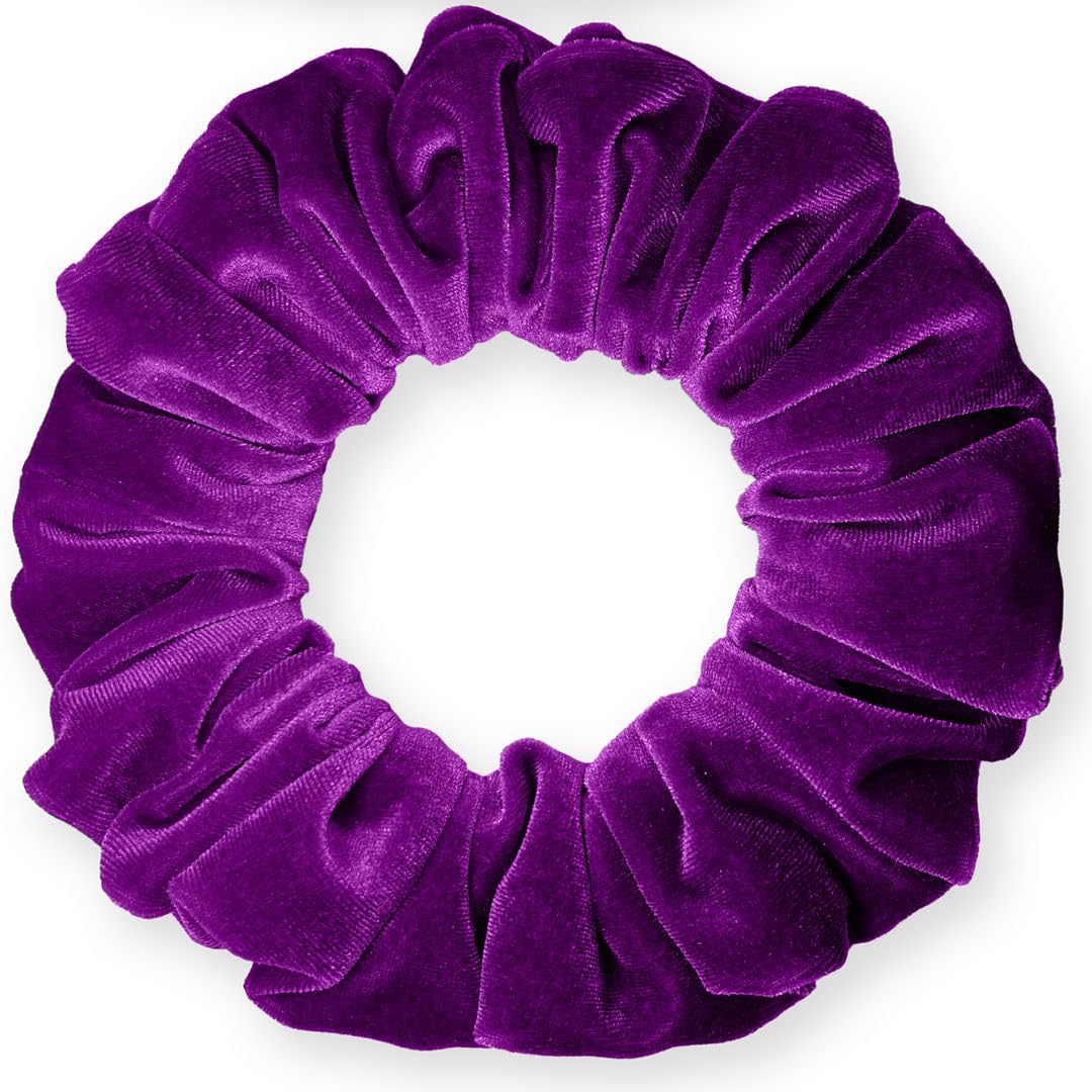 Velvet Scrunchies Jumbo Size Plush Big Ponytail Holders Thick Braided Locked Hair Big Made in the USA Green Pine