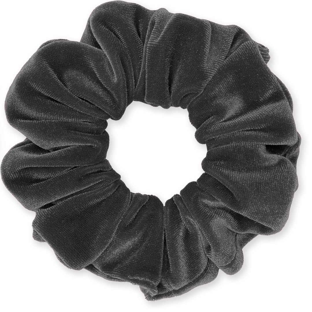 Velvet Scrunchies Premium Plush Soft Ponytail Holder Made in the USA Black