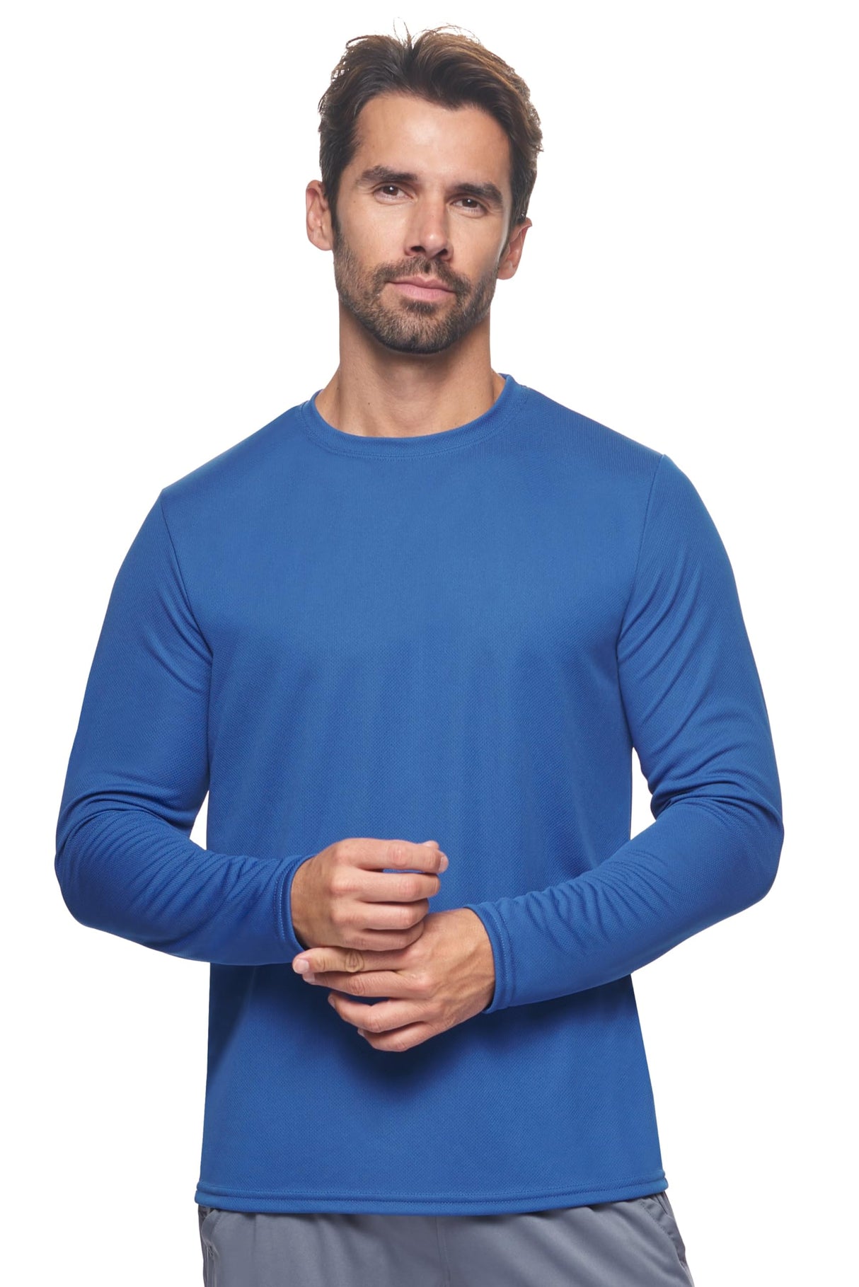 Expert Brand USA-Made Men's Oxymesh Dry Fit Athletic Long Sleeve Shirt
