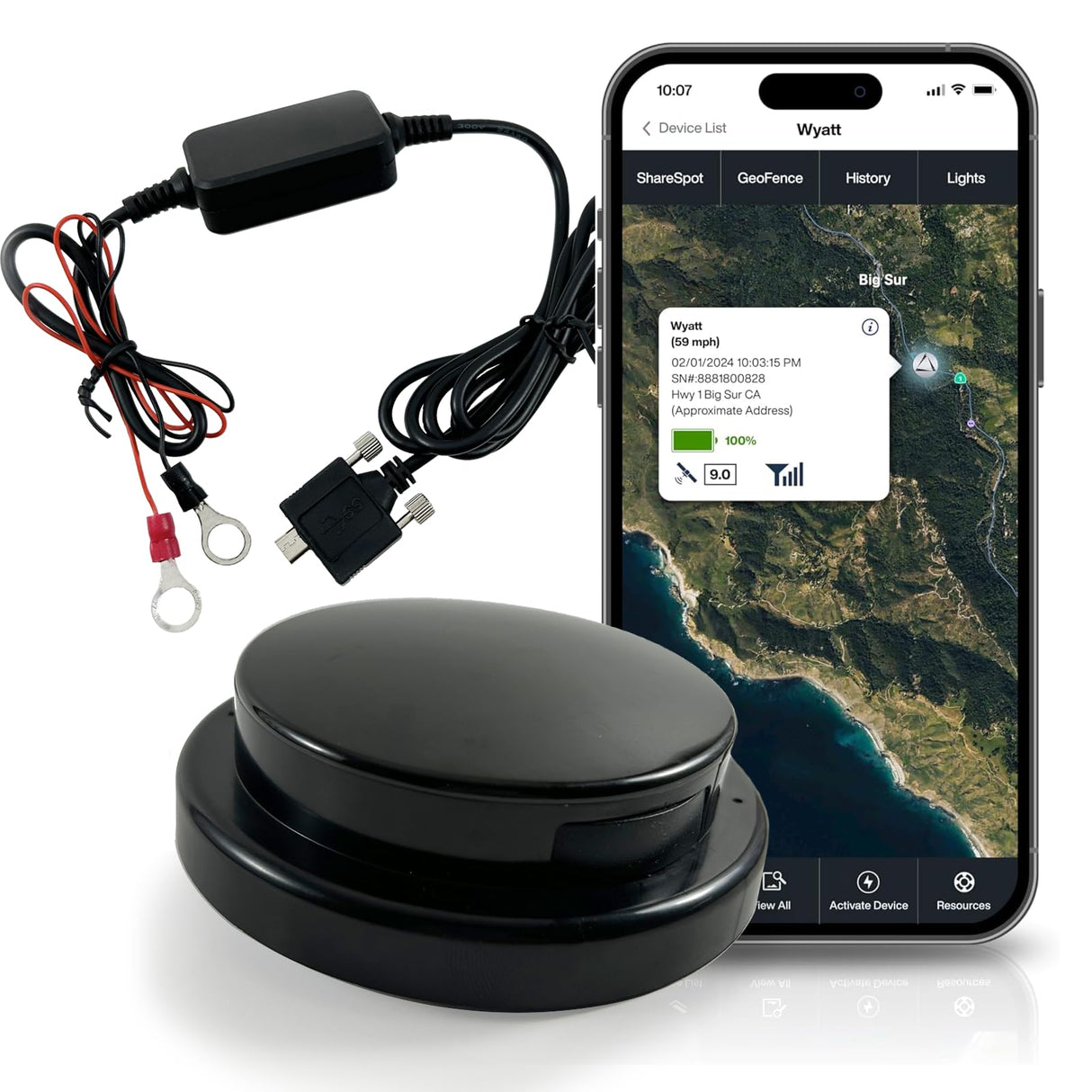 LandAirSea 54 GPS Tracker - Made in the USA from Domestic & Imported Parts. Long Battery, Magnetic, Waterproof, Global Tracking. Subscription Required