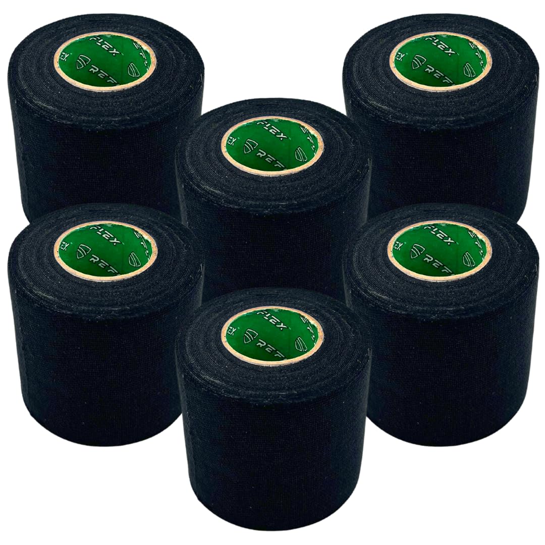 Shield Reflex | Stretch Athletic Tape, Tear by Hand, Made in USA, Thin, Flexible, Elastic Sports Tape, Spatting Football Tape 6 Pack (Midnight Blue, 2 Inch)