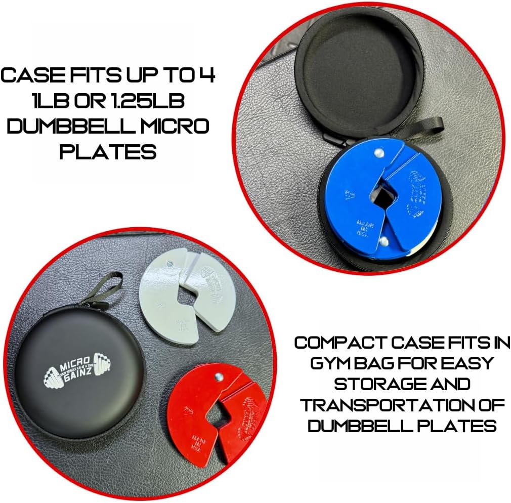 Micro Gainz Hard Shell Carrying Case for 1LB and 1.25LB Dumbbell Micro Plates