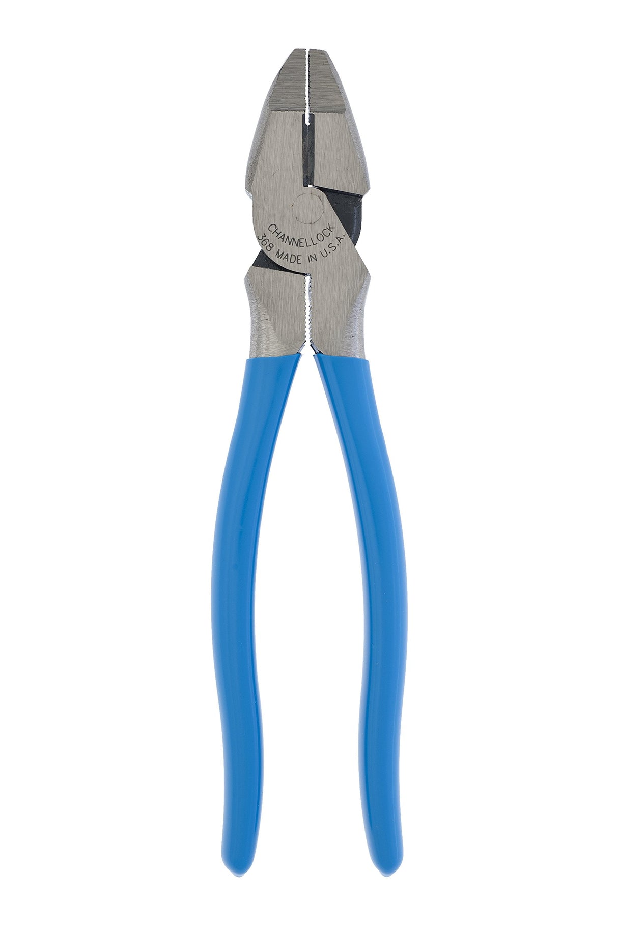 Channellock 369 9.5-Inch Lineman's Pliers | Xtreme Leverage Technology (XLT) Requires Less Force to Cut than Other High-Leverage Models | Forged from High Carbon Steel | Made in the USA, Blue Handle