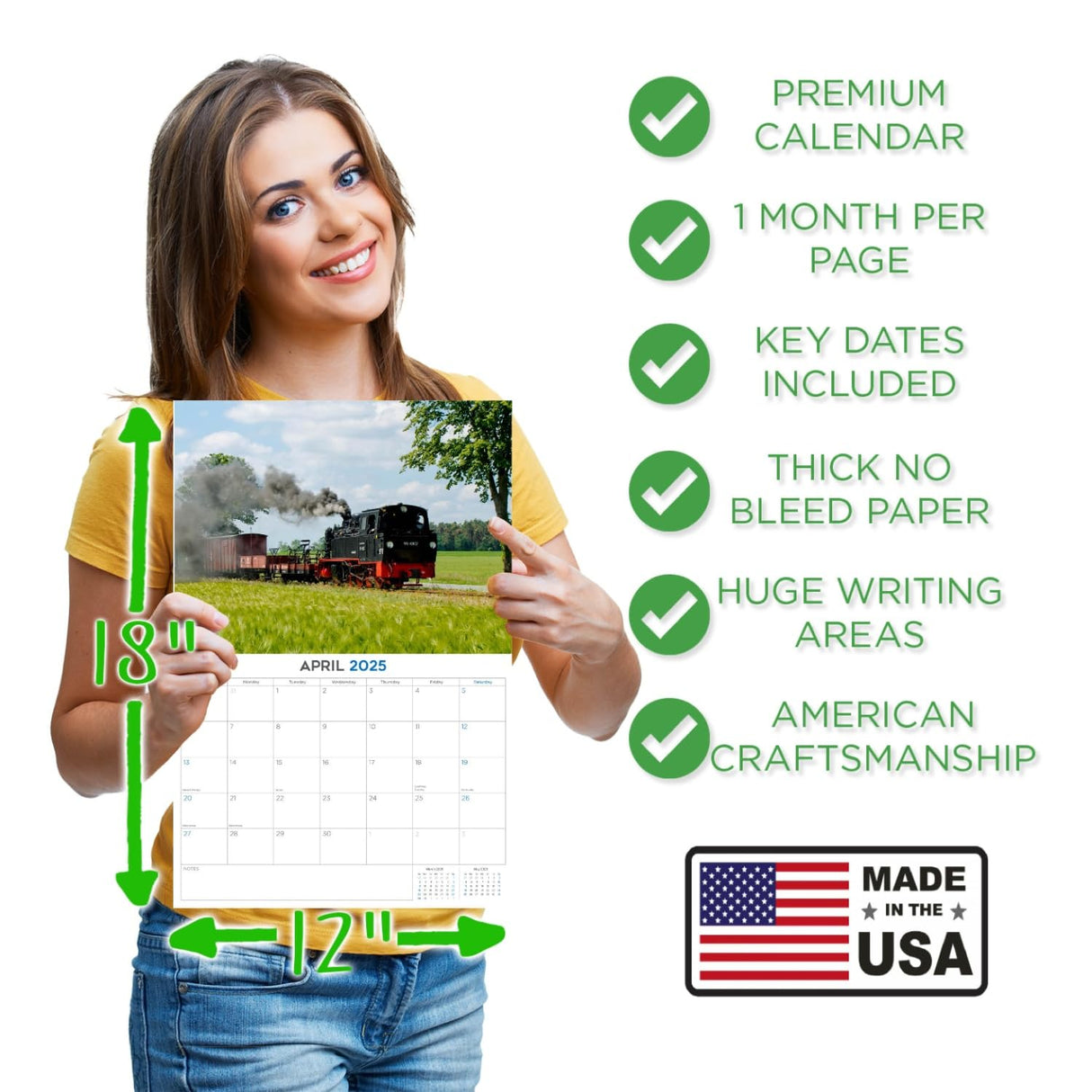 Trump Calendar 2025 Donald Trump Gifts 45 47 President Monthly Wall Calender 12 Month - MAGA - Made In The USA