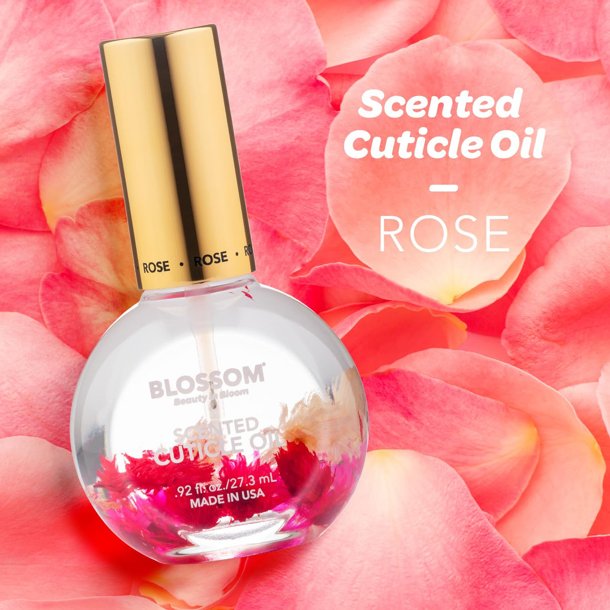 Blossom Scented Cuticle Oil, Infused with Real Flowers, Hydrating, Moisturizing, Strengthening, Made in USA, 0.5 fl. oz, Amazon Exclusive, Watermelon