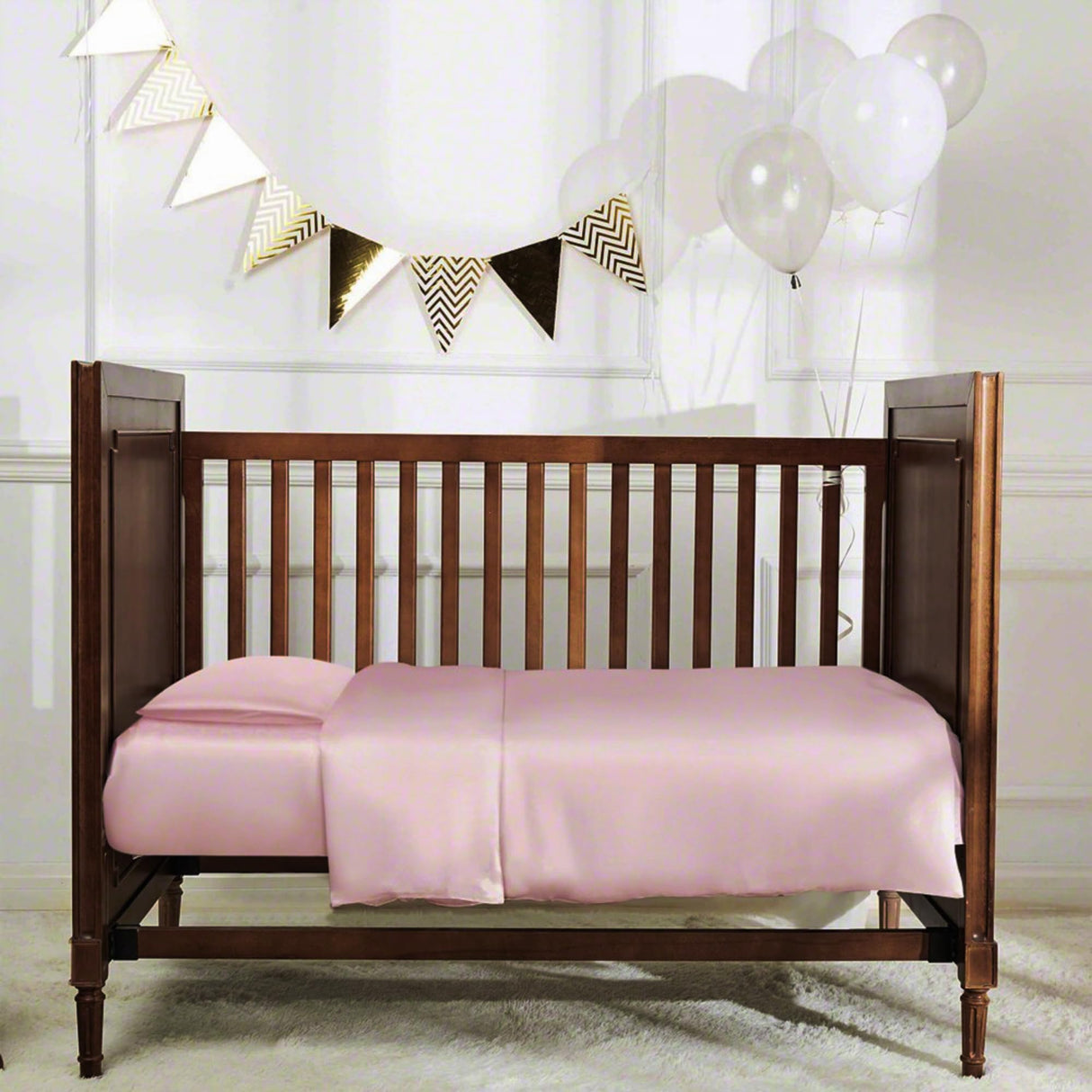 100% Mulberry Silk Crib Sheets for Baby Toddler Hair, Made in USA, Pure 22 Momme Organic Silk Boy Girl Fitted Crib Bed Sheet, Mini Crib Mattress Sheet, Soft Silk Crib Cover, Hypoallergenic (Blue Grey)