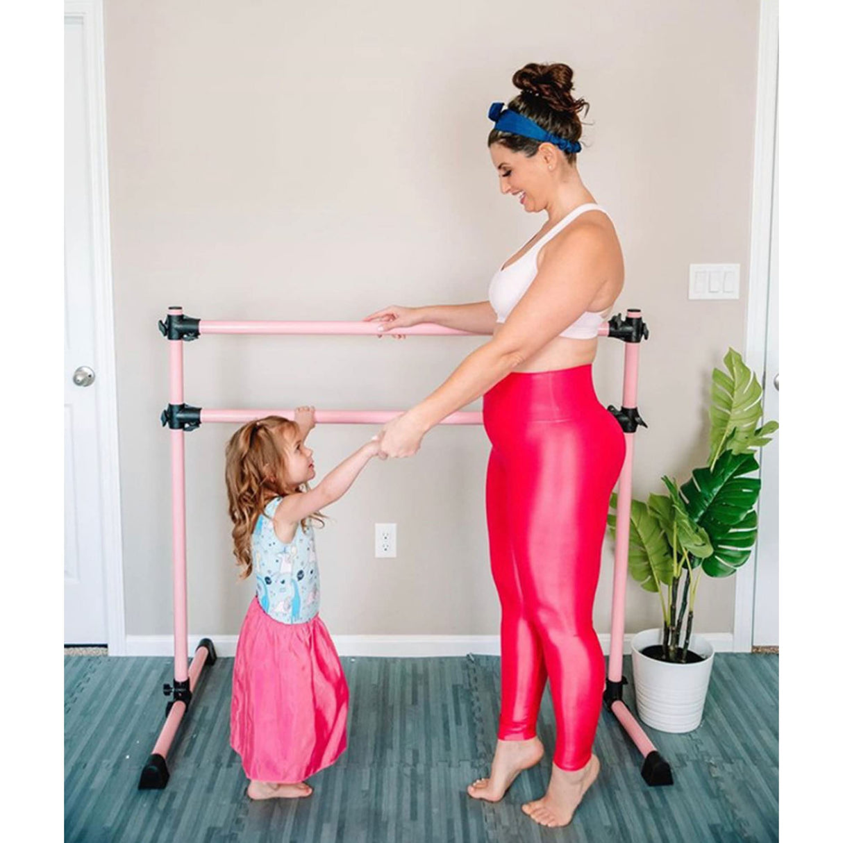 VITA Barre Portable Freestanding Double Ballet Barre, Prodigy, Aluminum | Adjustable Height, USA Made, Home or Gym Exercise Equipment for Kids & Adults | Dance, Fitness, Pilates