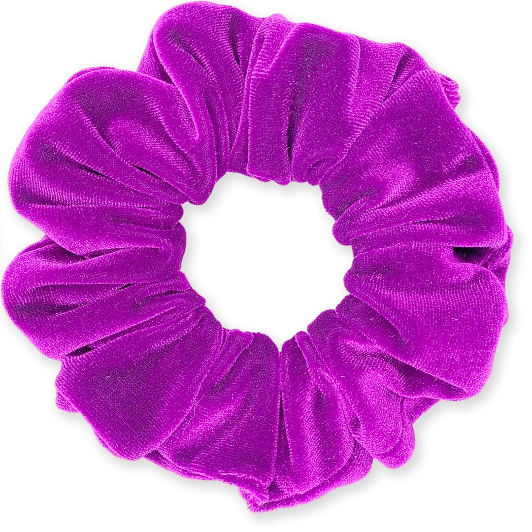 Velvet Scrunchies 3-Pack Gift Set Premium Plush Ponytail Holder Made in the USA Burgundy Forest Black