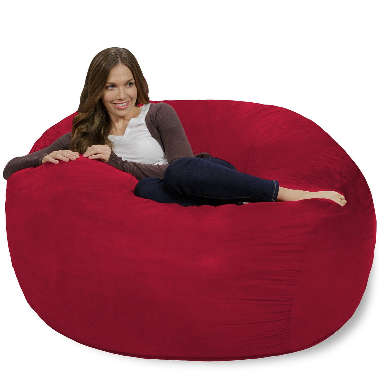 Chill Sack Bean Bag Chair: Giant 4' Memory Foam Furniture Bean Bag - Big Sofa with Soft Micro Fiber Cover - Black