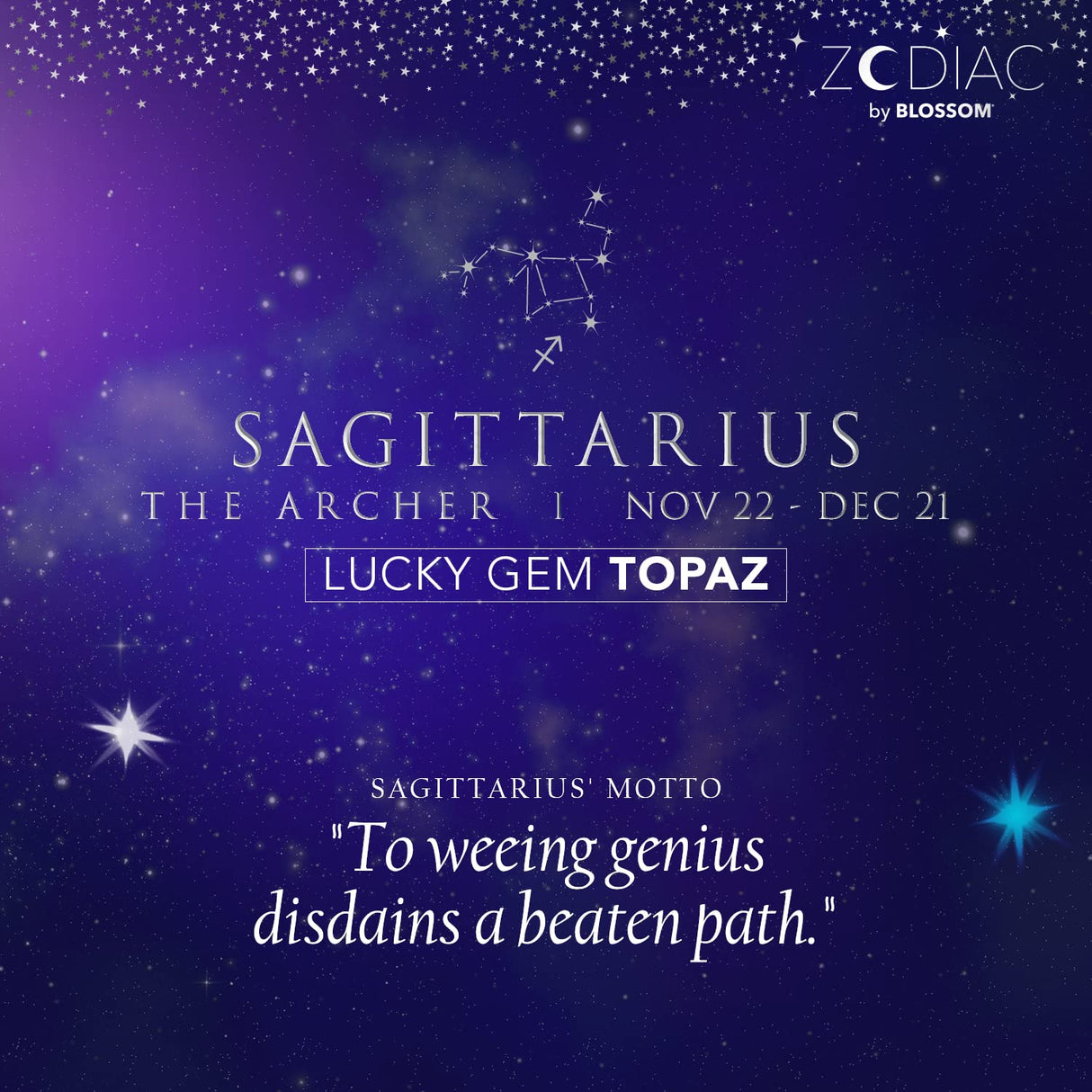 Blossom Zodiac Sign Roll-On Lip Gloss, Vanilla Scented + Moisturizing with Crystals, Made in USA, 0.20 fl. oz./5.9ml, Aquarius