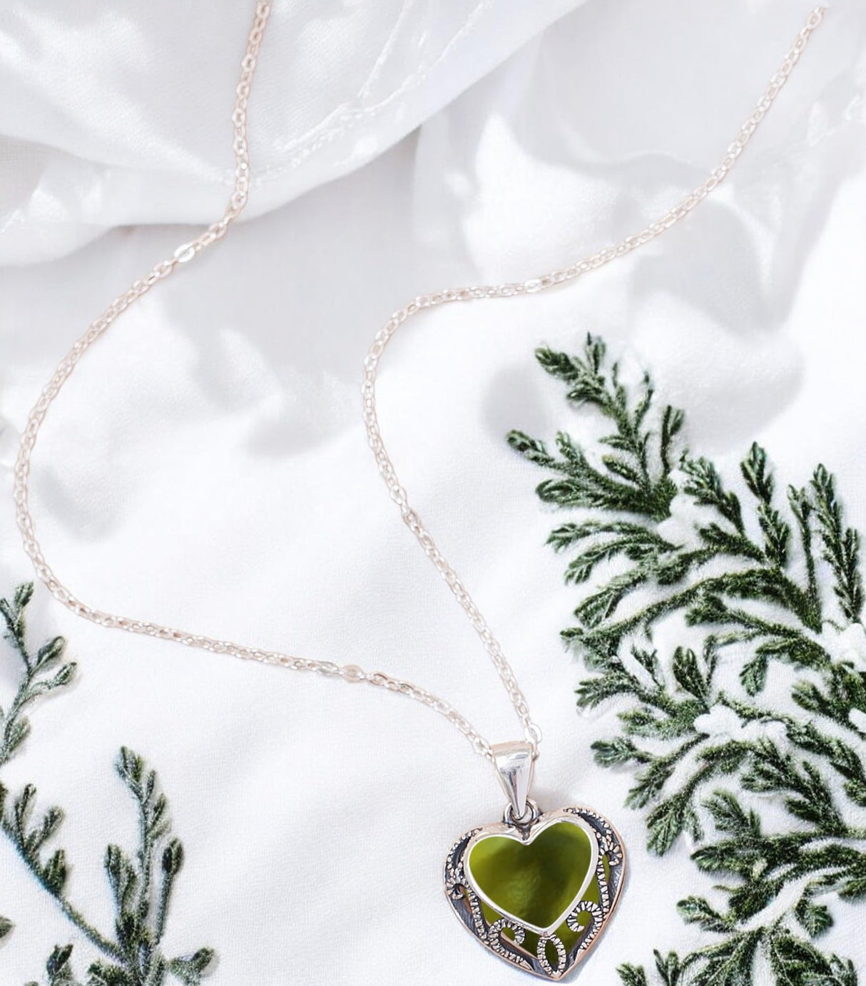 Bottled Up Designs Handmade, Homespun Hearts Necklace, Recycled Vintage Bottles, Sterling Silver, Made in USA, Birthday Gifts, Mothers Day, Women, Anniversary (White 1960s Cold Cream Jar)
