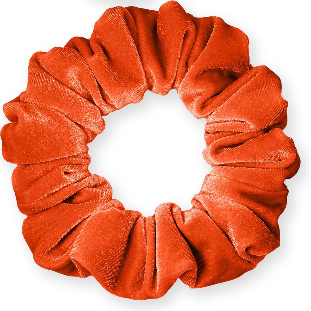 Velvet Scrunchies Jumbo Size Plush Big Ponytail Holders Thick Braided Locked Hair Big Made in the USA Green Pine