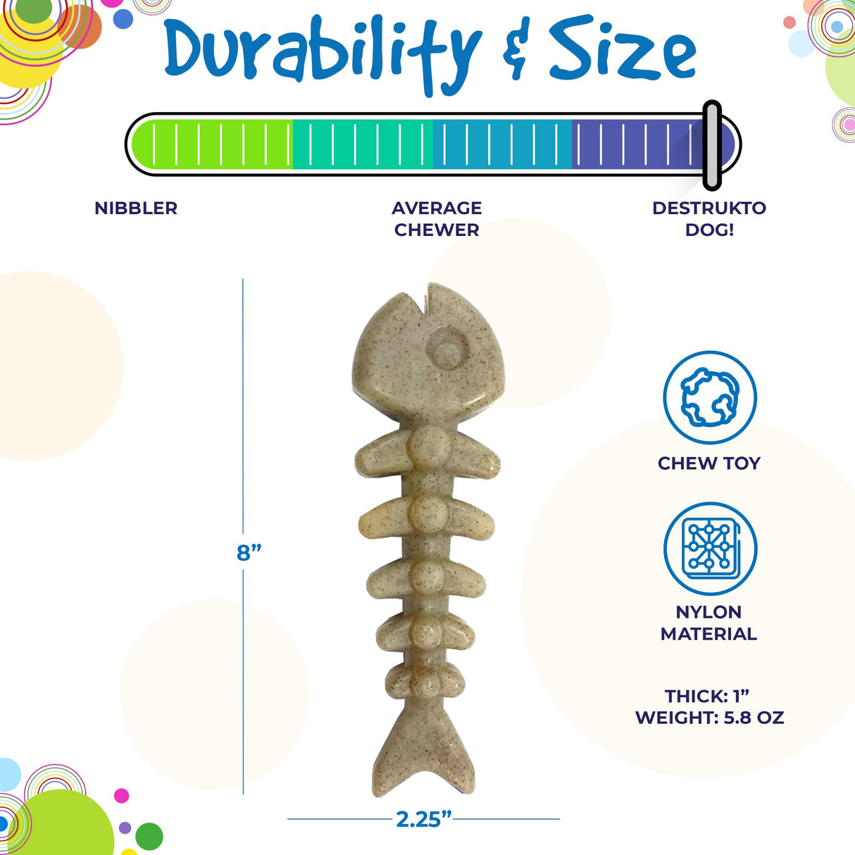 SodaPup Hot Dog – Durable Dog Chew Toy Made in USA from Non-Toxic, Pet Safe, Food Safe Nylon Material for Mental Stimulation, Clean Teeth, Fresh Breath, Problem Chewing, Calming Nerves, & More