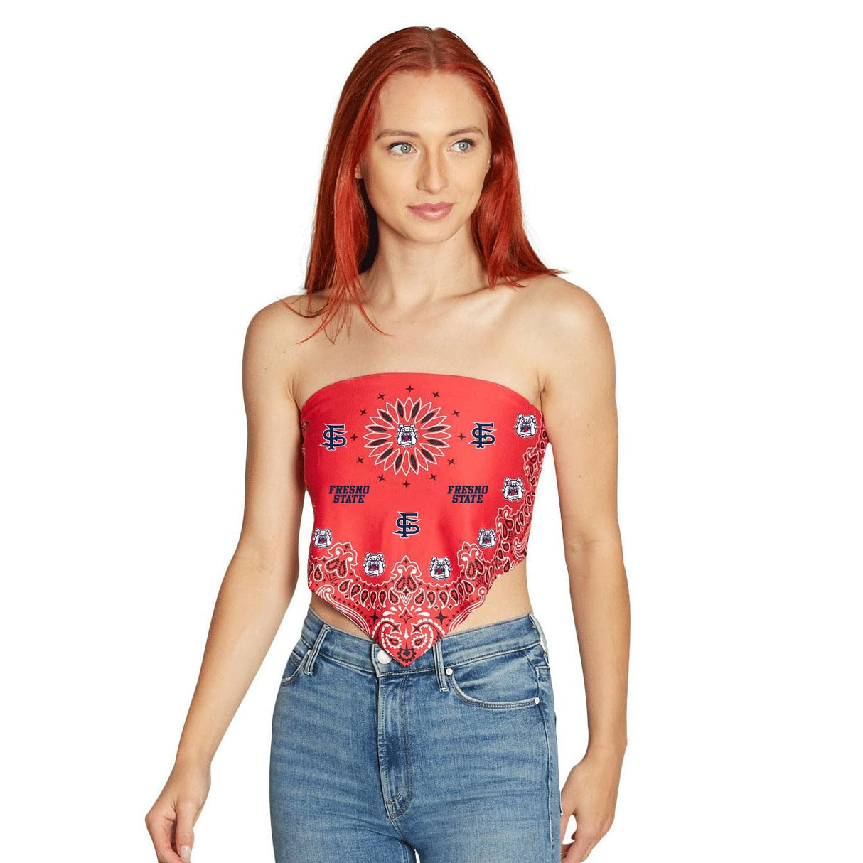 Lojobands Women's Bandana Top Tailgate Outfit College Tank Top Crop Top Made in USA One Size Fits Most