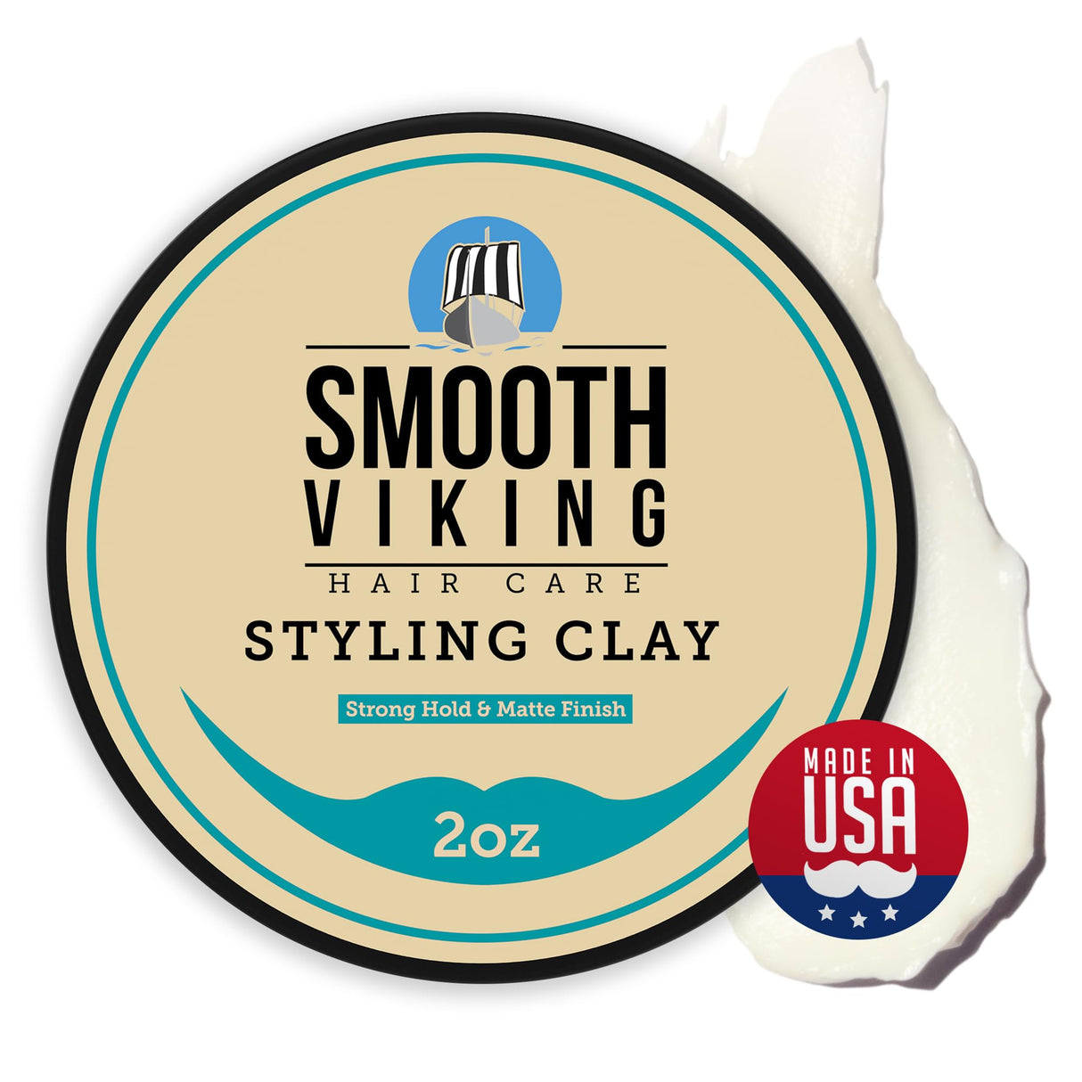 Smooth Viking Forming Cream - High Hold Styling Cream for Matte Finish, Men's Hair Products, Hair Paste for Short, Curly and Long Hair, Made in USA, 2oz