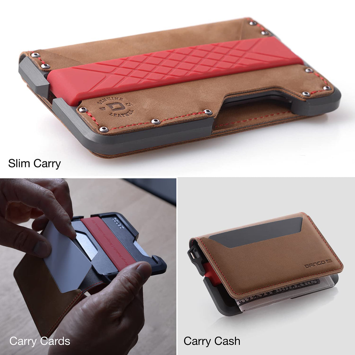Dango Slim Minimalist Wallet for Men - RFID Blocking - Leather