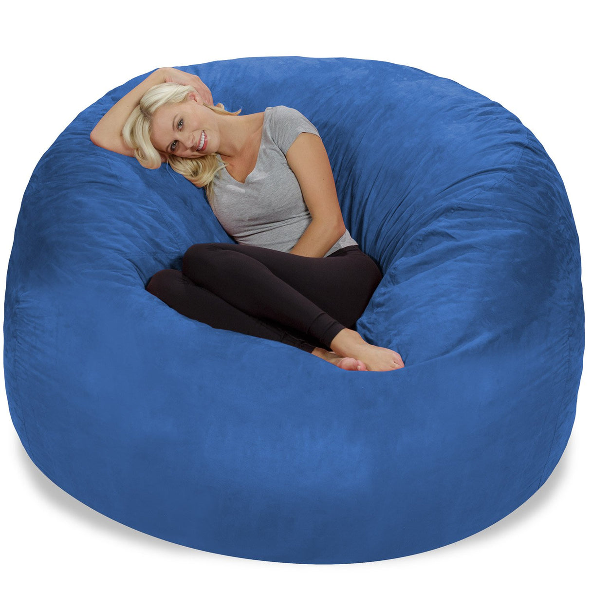 Chill Sack Bean Bag Chair: Giant 6' Memory Foam Furniture Bean Bag - Big Sofa with Soft Micro Fiber Cover, Charcoal