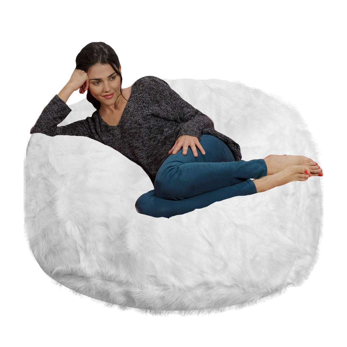 Chill Sack Bean Bag Chair: Giant 4' Memory Foam Furniture Bean Bag - Big Sofa with Soft Micro Fiber Cover - Black