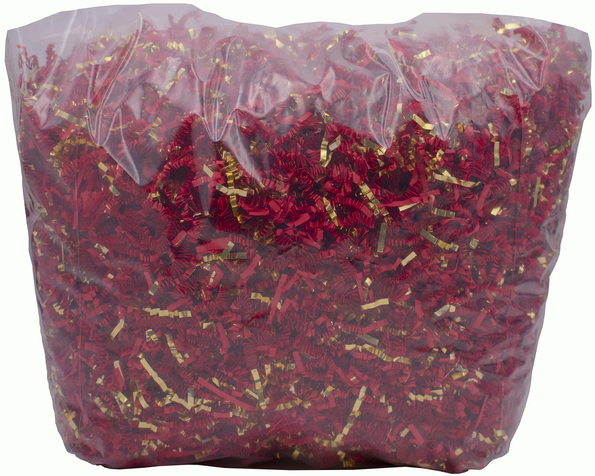 Stephanie Imports Made In USA 3-Ply Crinkle Cut Shredded Paper 2 lbs (Red & Green Christmas Mix)