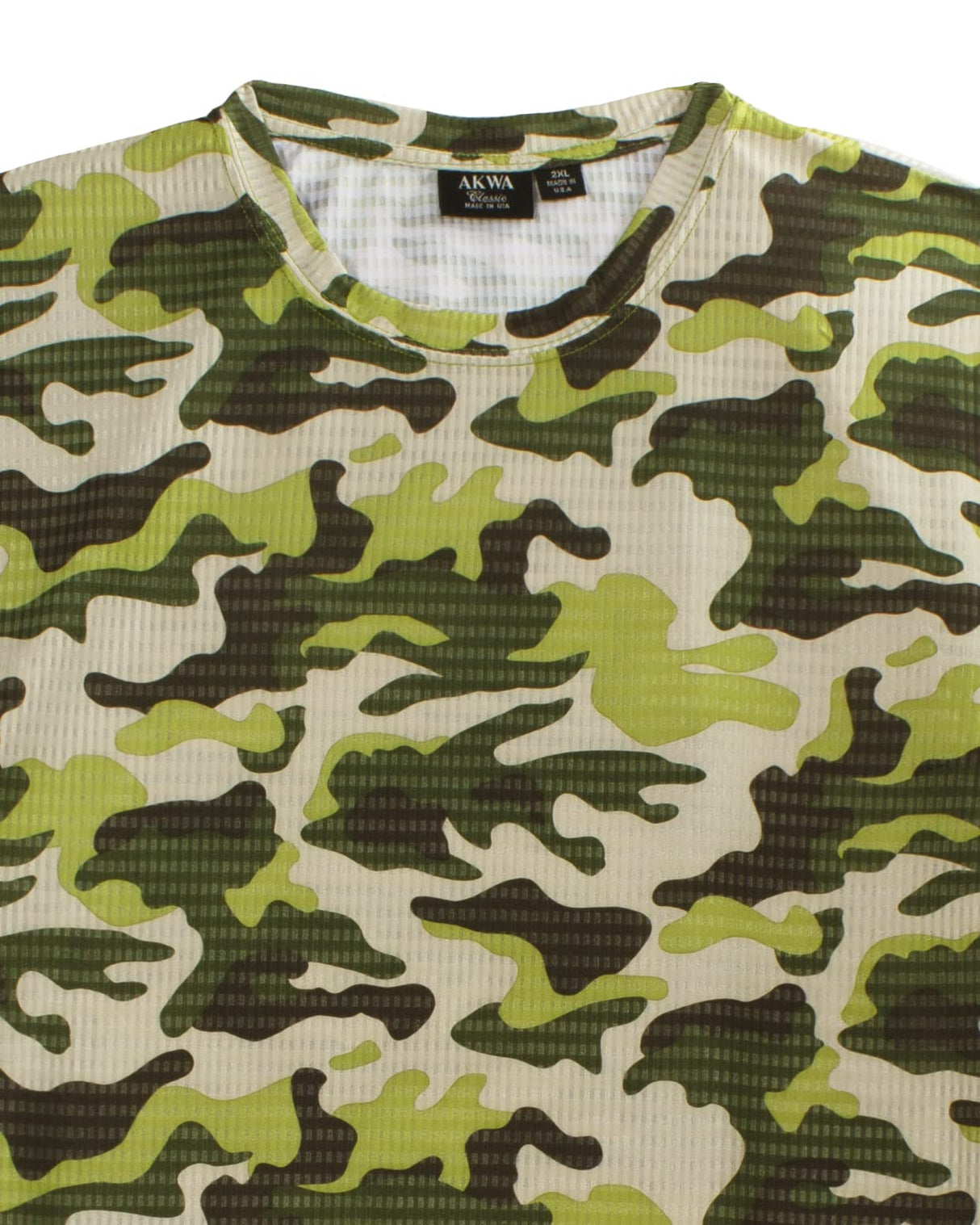 Akwa Men's Made in USA Camouflage Crew Neck Camo T-Shirt with Moisture Wicking Polyester