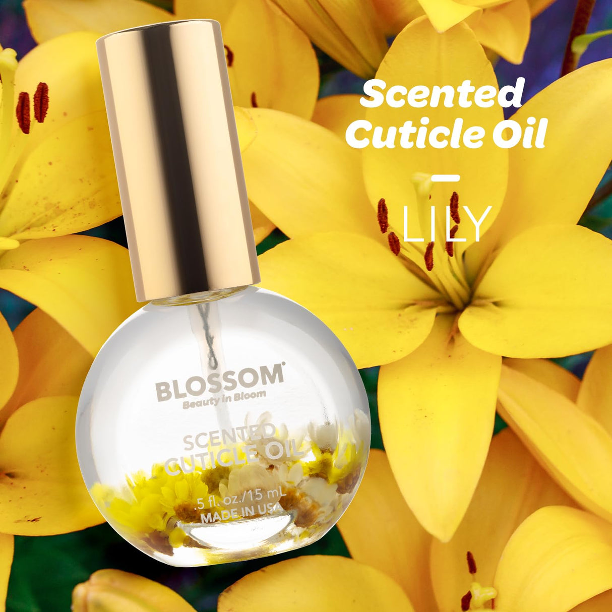 Blossom Scented Cuticle Oil, Infused with Real Flowers, Hydrating, Moisturizing, Strengthening, Made in USA, 0.5 fl. oz, Amazon Exclusive, Watermelon