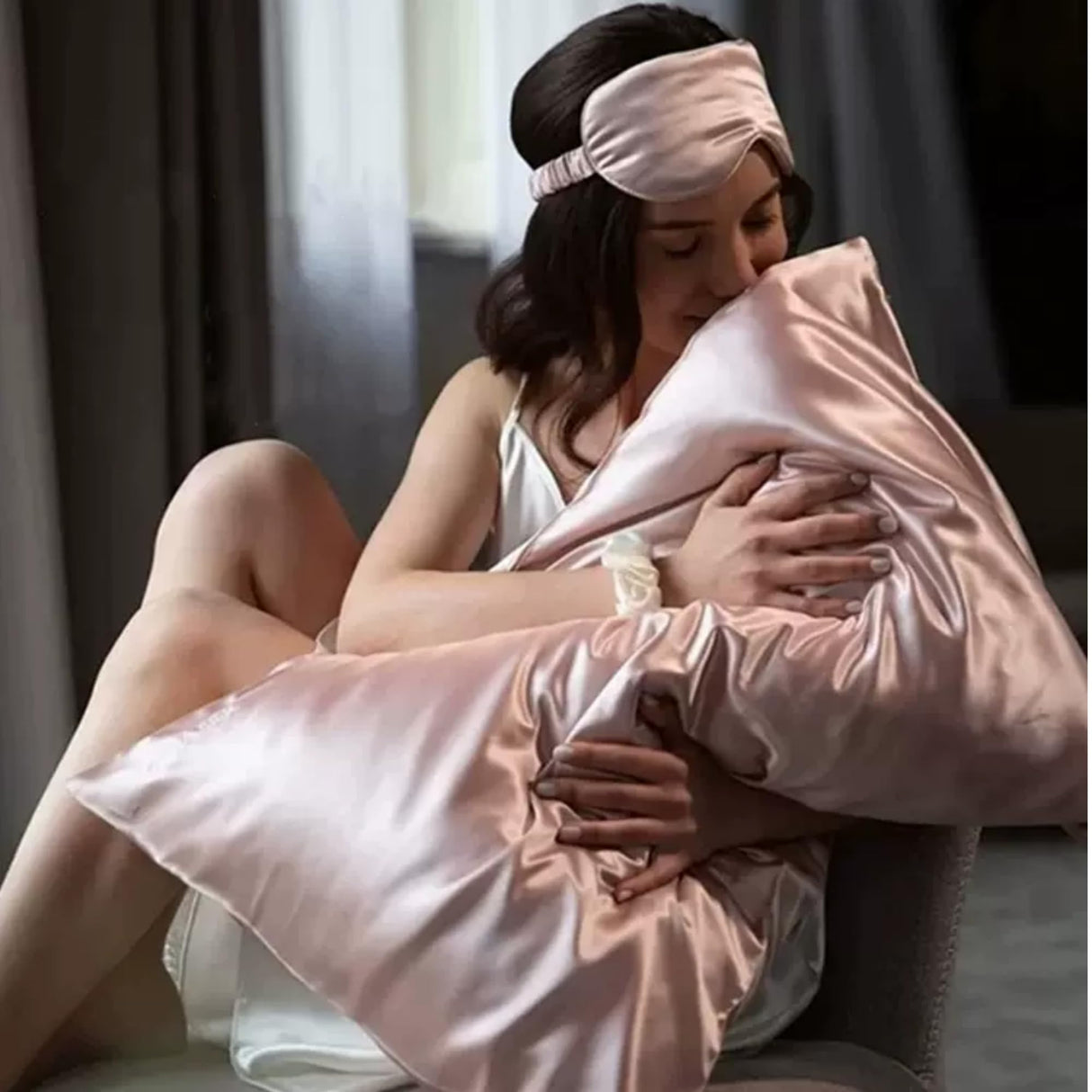 Silk Pillow Cases with Zipper Made in USA-Organic 19 Momme Mulberry Silk Pillowcase for Hair and Skin-6A Grade, Dark Grey, Anti Wrinkle, Anti Acne (Slate Grey 2 Pack, Queen 20''x30'')