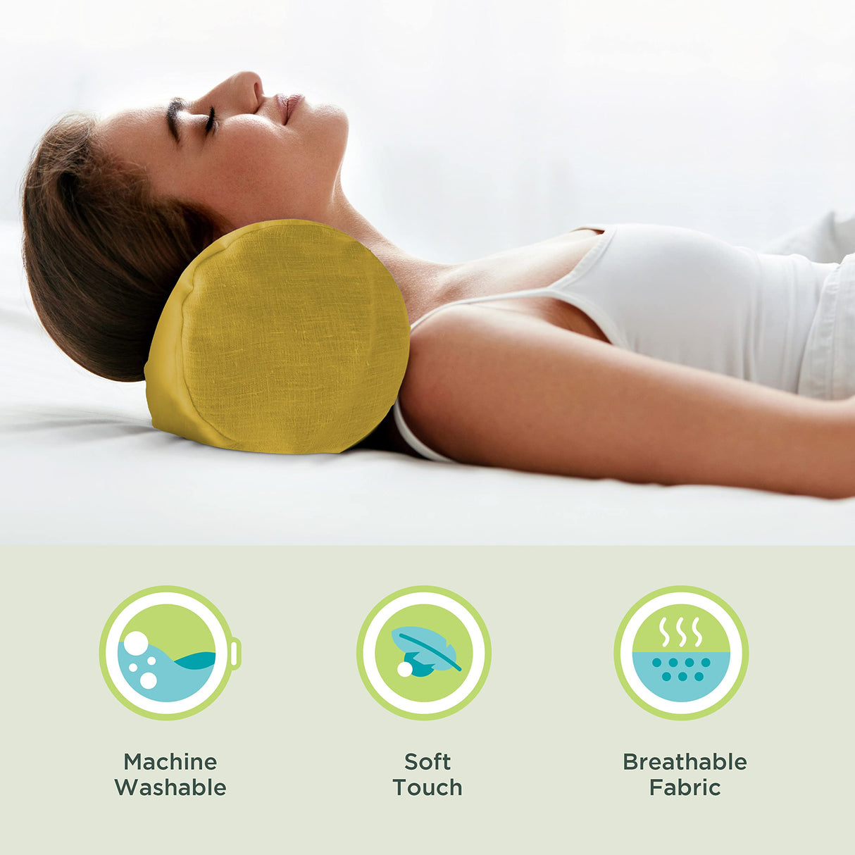 Bean Products Neck Roll Pillowcases | Cotton, 10 oz. Heavy Duty | Navy (6" x 16")