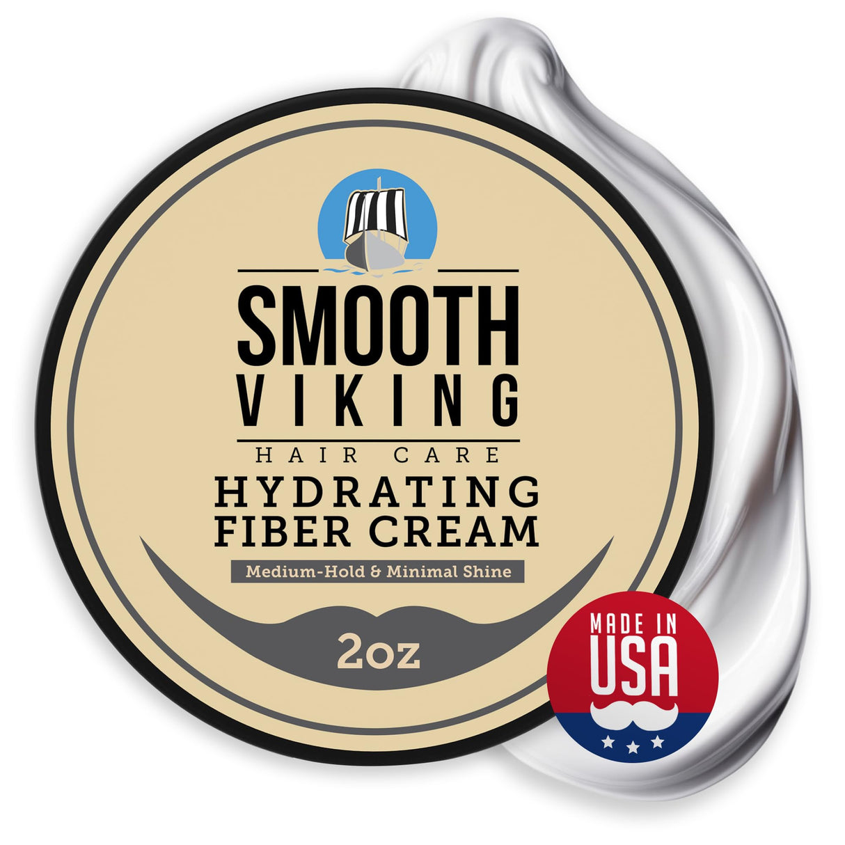 Smooth Viking Forming Cream - High Hold Styling Cream for Matte Finish, Men's Hair Products, Hair Paste for Short, Curly and Long Hair, Made in USA, 2oz