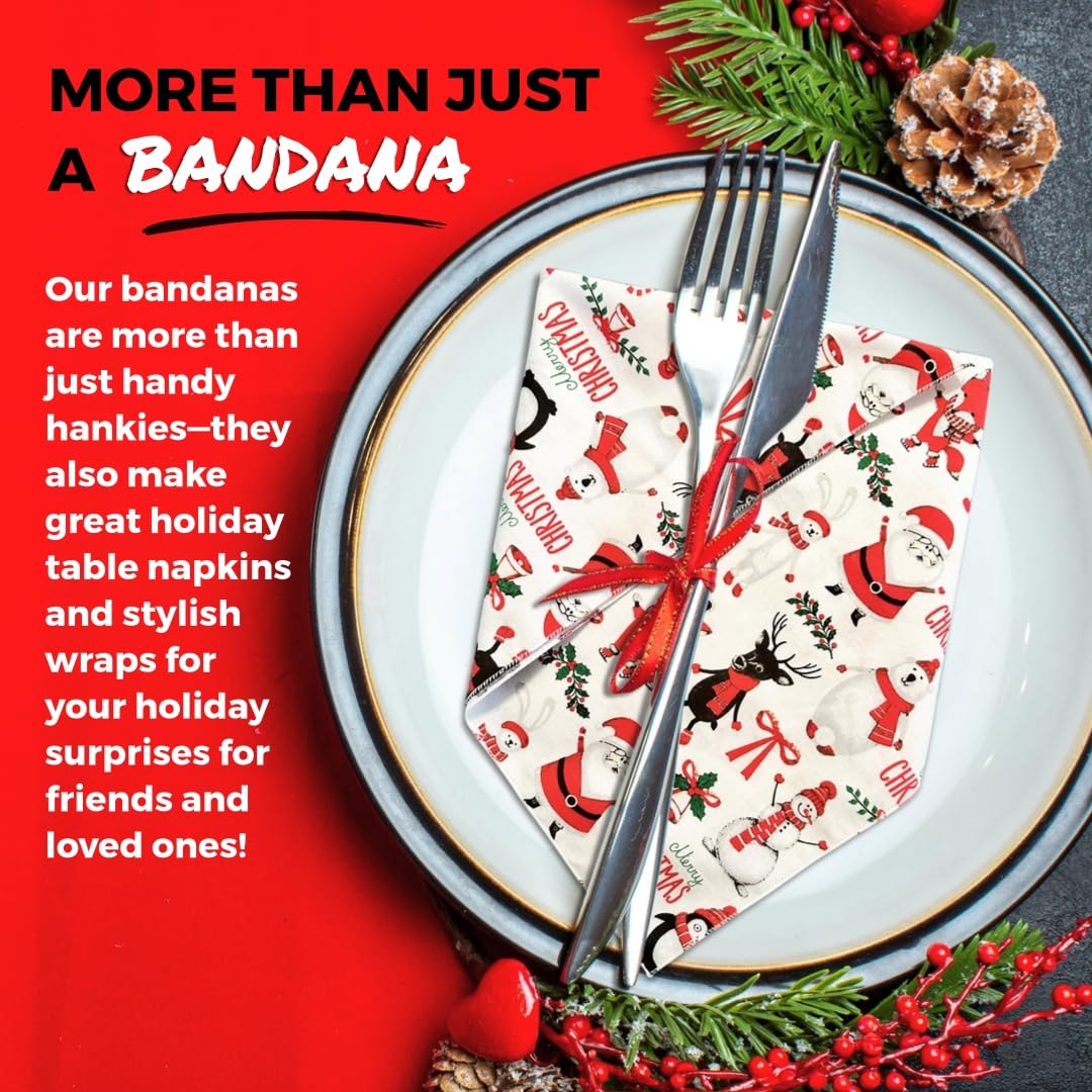 B53 100% Cotton Paisley Bandanas Made in the USA - Stylish Headband, Handkerchief, Scarf - 21 inch x 21 inch