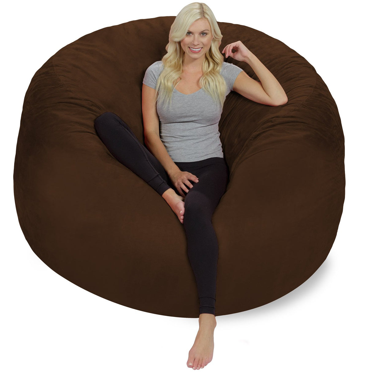 Chill Sack Bean Bag Chair: Giant 6' Memory Foam Furniture Bean Bag - Big Sofa with Soft Micro Fiber Cover, Charcoal