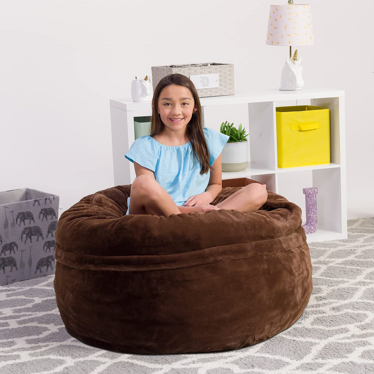 Chill Sack Bean Bag Chair: Giant 4' Memory Foam Furniture Bean Bag - Big Sofa with Soft Micro Fiber Cover - Black