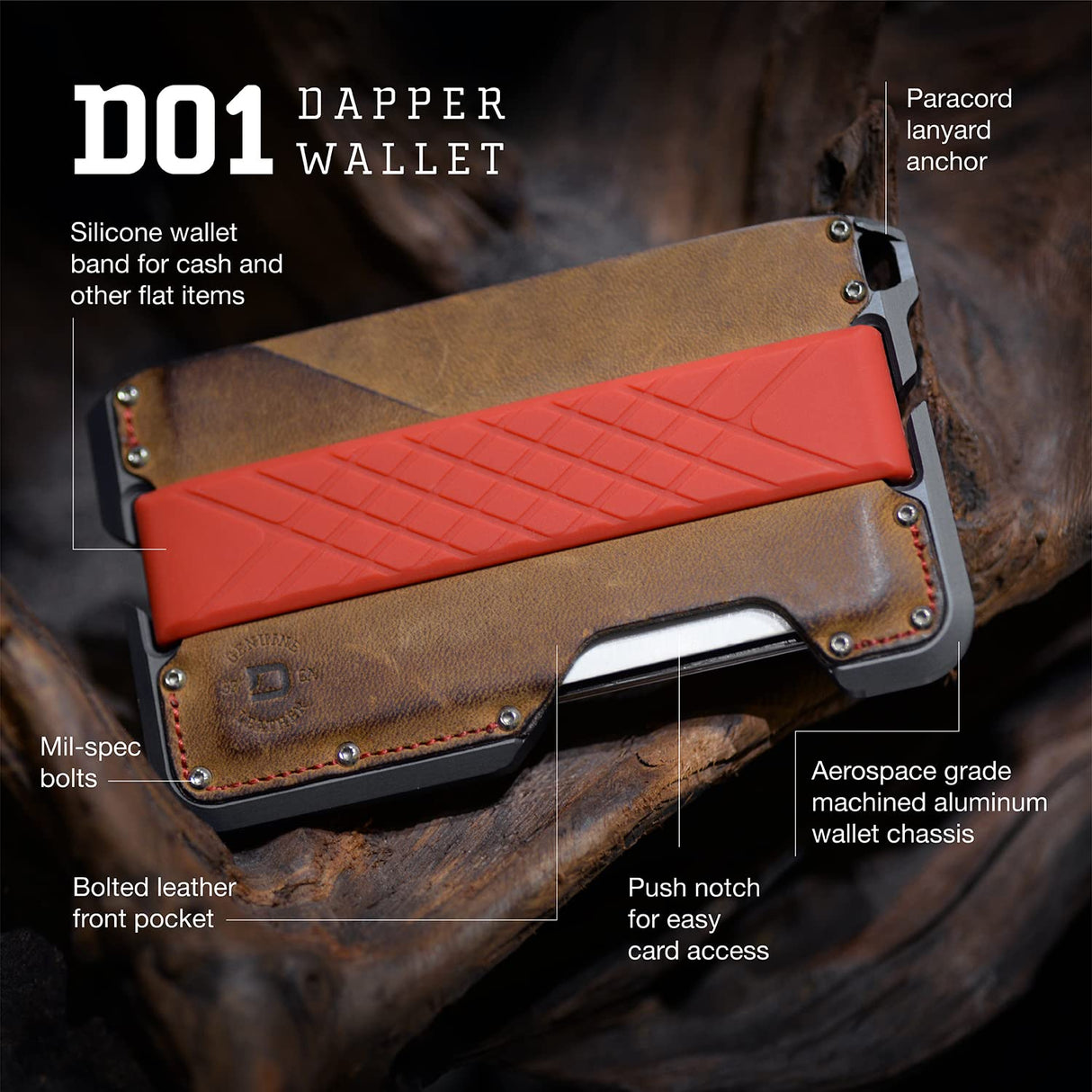 Dango Slim Minimalist Wallet for Men - RFID Blocking - Leather