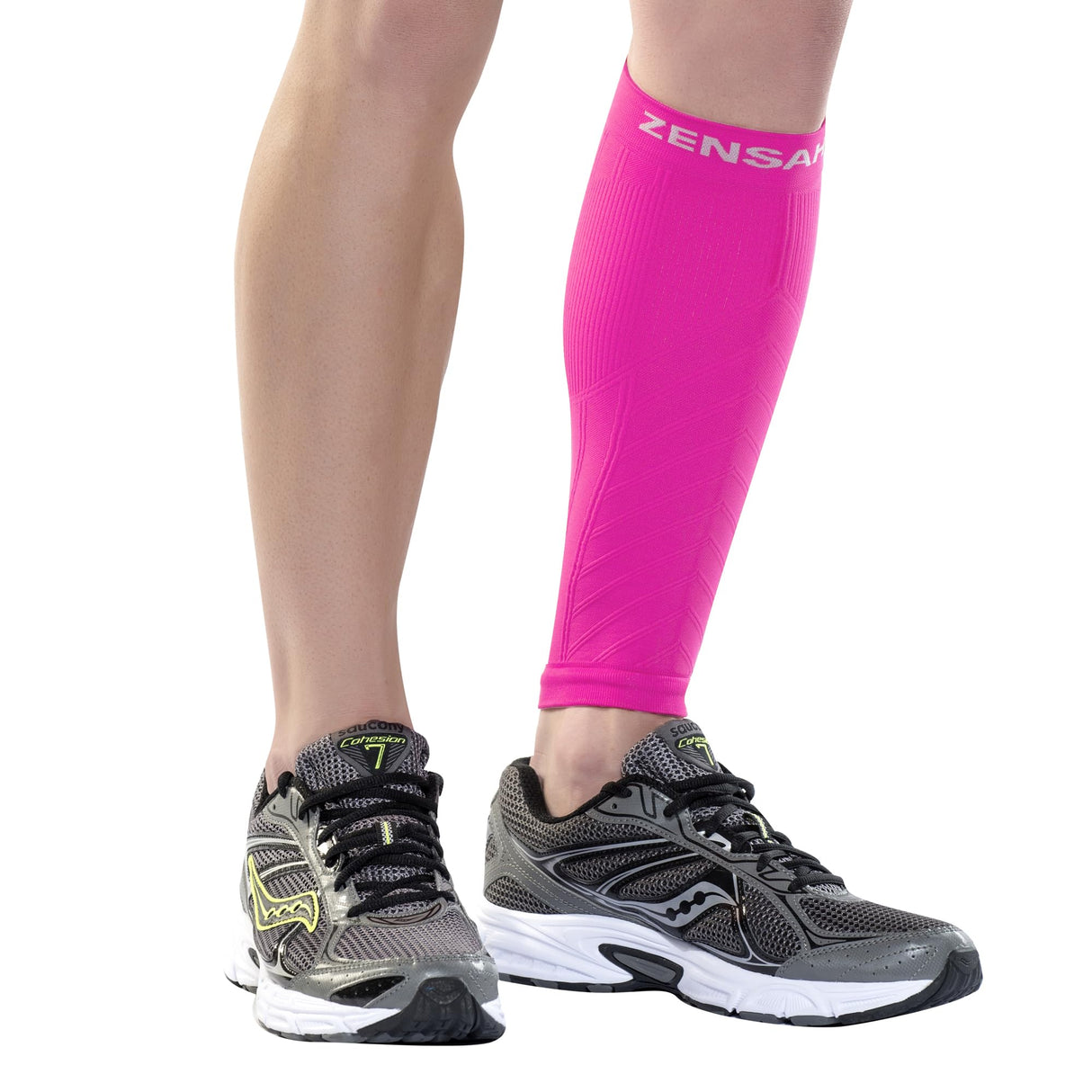 Zensah Calf/Shin Compression Sleeve - Made in the USA Single Leg Compression Sleeve for Shin Splint Relief, Recovery, Running