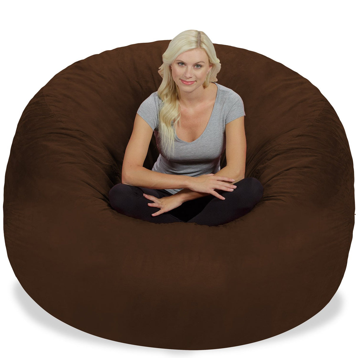 Chill Sack Bean Bag Chair: Giant 6' Memory Foam Furniture Bean Bag - Big Sofa with Soft Micro Fiber Cover, Charcoal