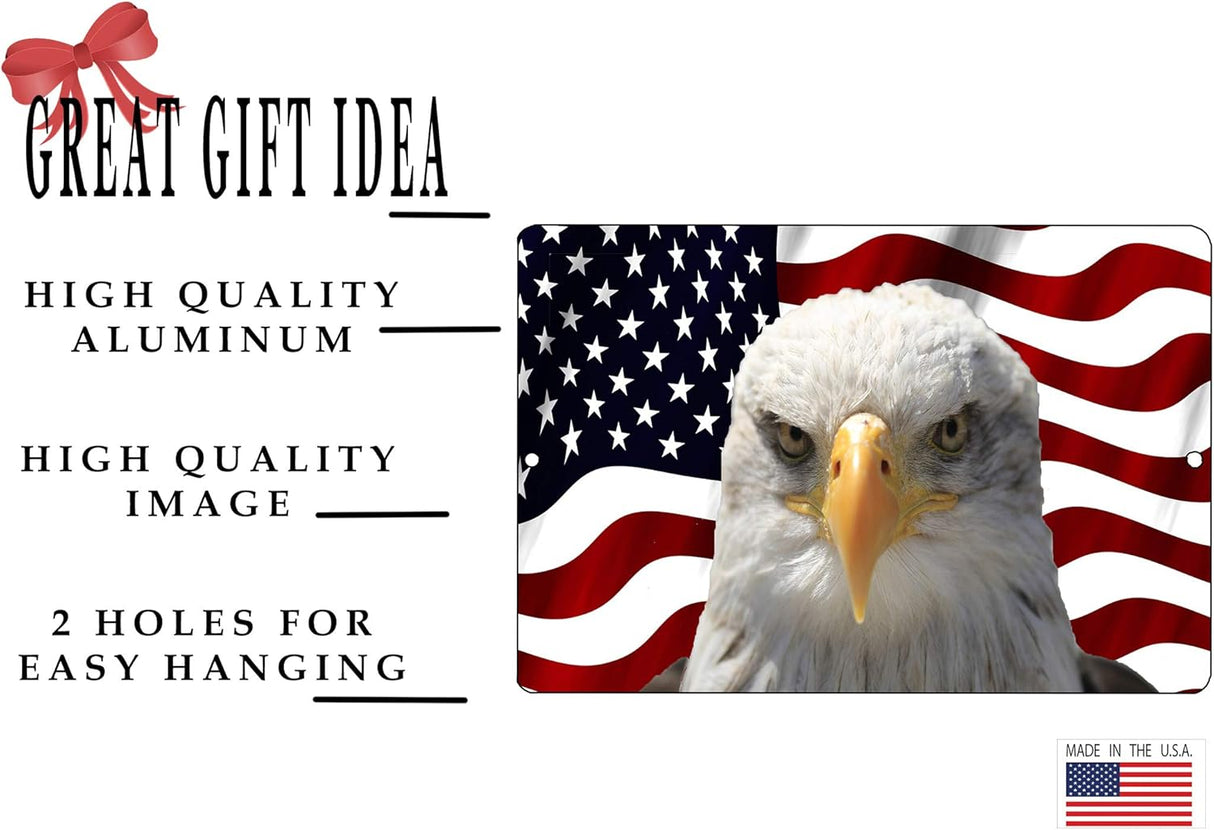 Rogue River Tactical USA American Mad Eagle Flag Metal Tin Sign Wall Decor Man Cave Bar US United States