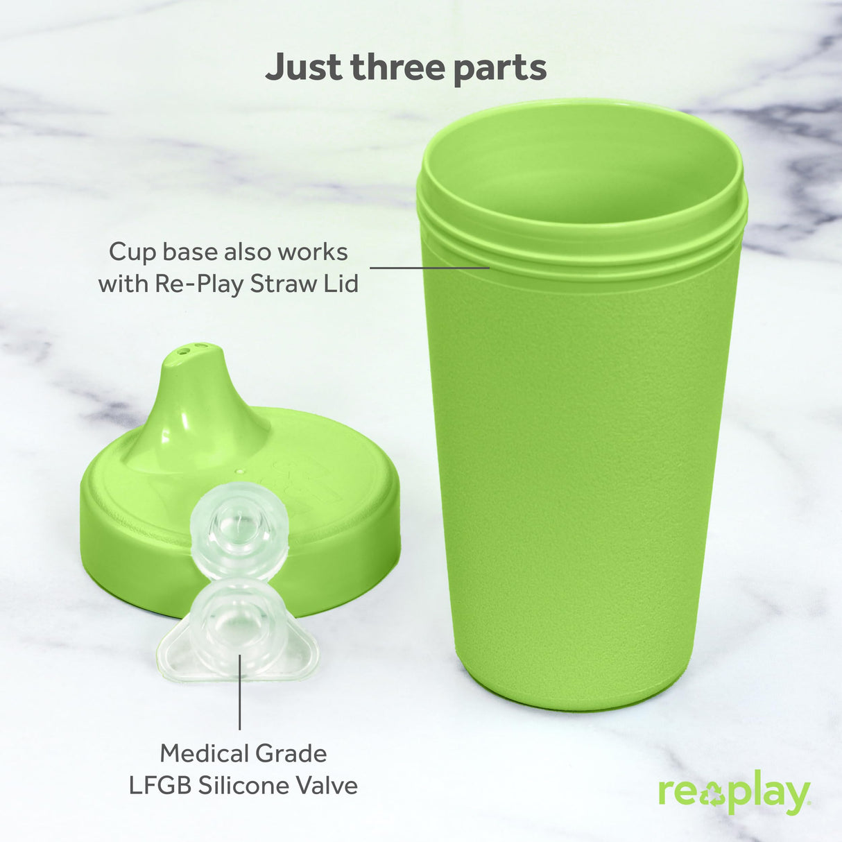 Re-Play Made in USA 10 Oz. Sippy Cups for Toddlers, Pack of 4 - Reusable Spill Proof Cups for Kids, Dishwasher/Microwave Safe - Hard Spout Sippy Cups for Toddlers 3.13" x 6.25", Desert Roses