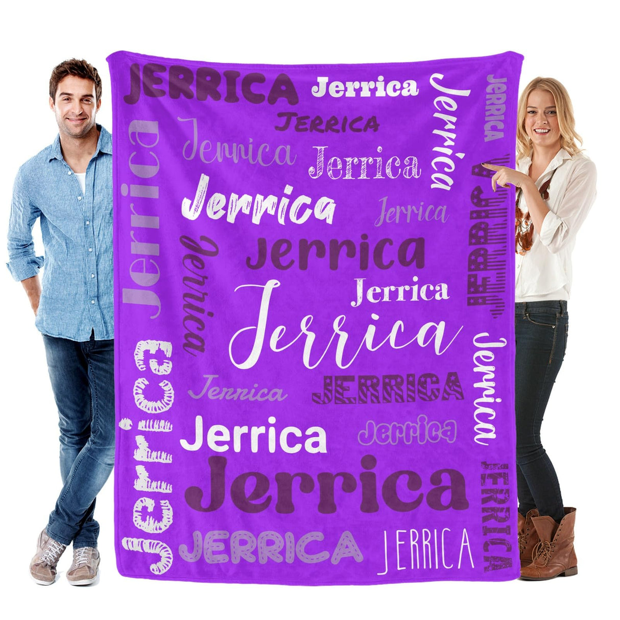 Custom Blanket with Name, Soft Cozy Personalized Name Blankets for Kids, Girls, Boys, Adults, Customized Christmas Blanket for Women, Men, Newborn, New Mom, Red Colors, Made in USA