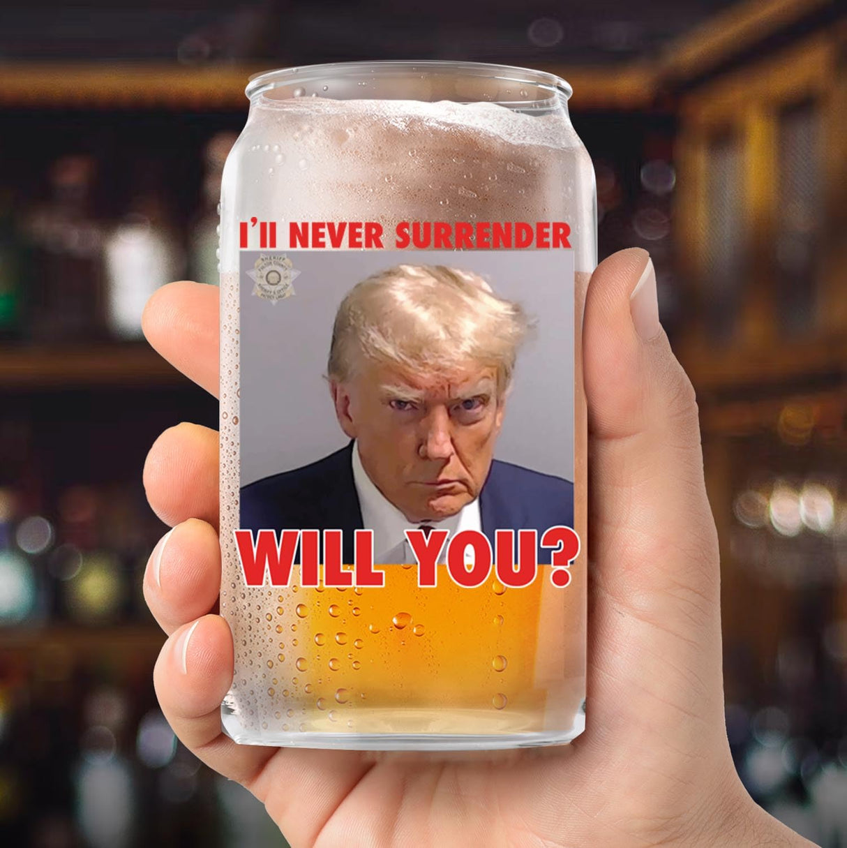 Trump Mugshot Shot Glass | Trump Lovers Gift | Gift for Him - Set of 4 (2 oz)