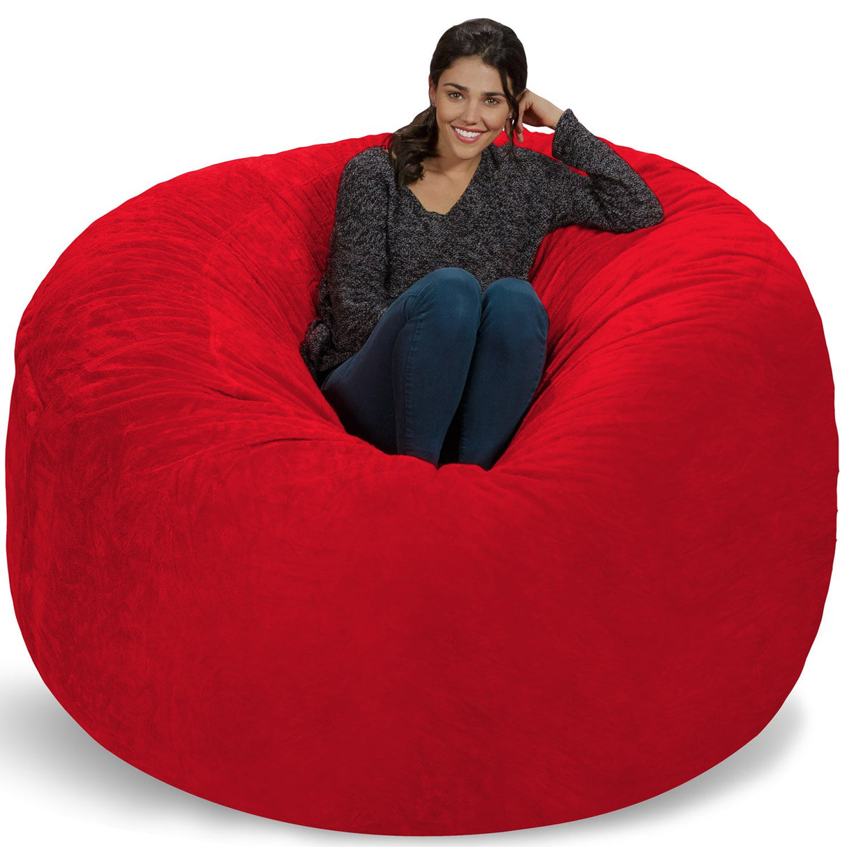Chill Sack Bean Bag Chair: Giant 6' Memory Foam Furniture Bean Bag - Big Sofa with Soft Micro Fiber Cover, Charcoal