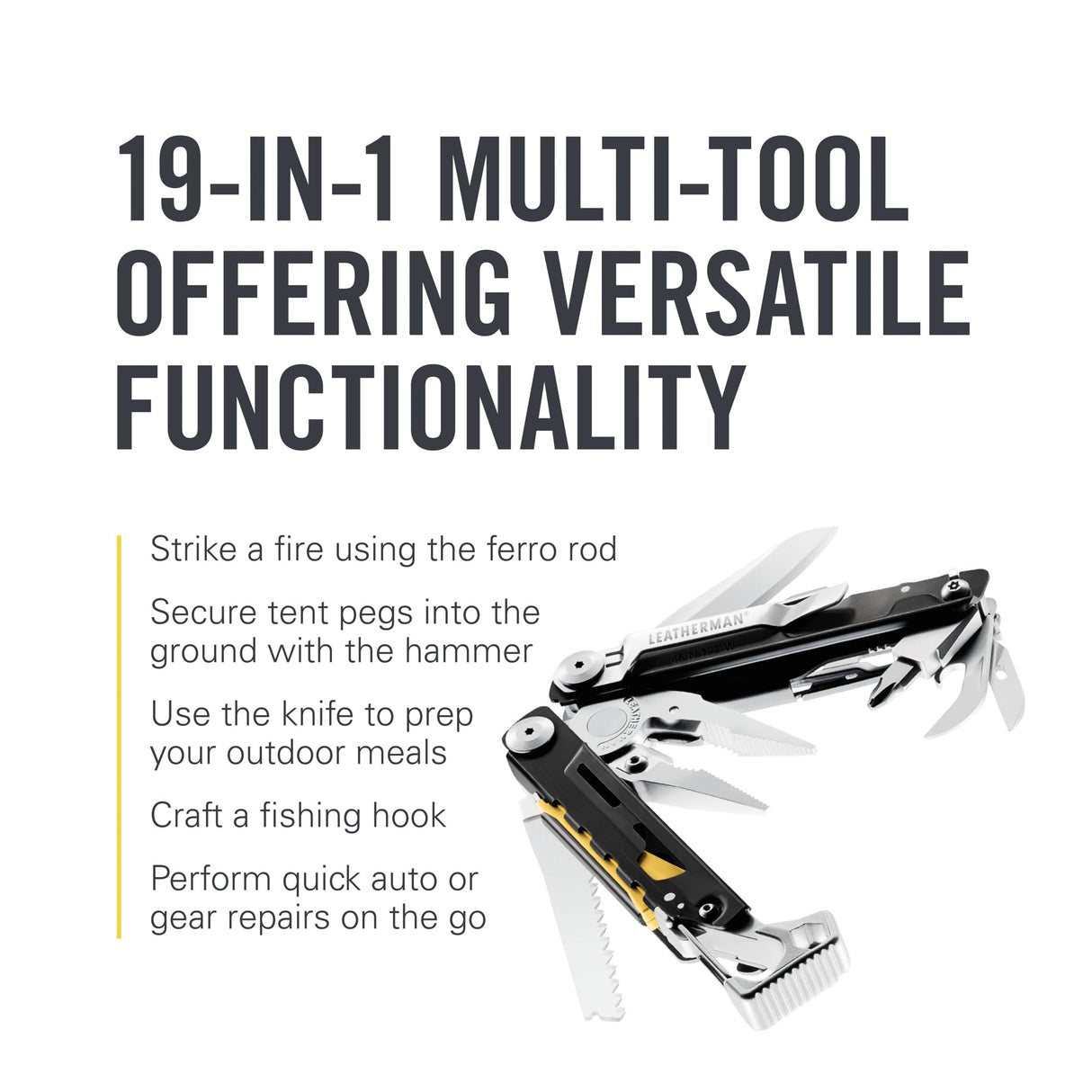 LEATHERMAN, Signal, 19-in-1 Multi-tool for Outdoors, Camping, Hiking, Fishing, Survival, Durable & Lightweight EDC, Made in the USA, Aqua/Silver with Nylon Sheath
