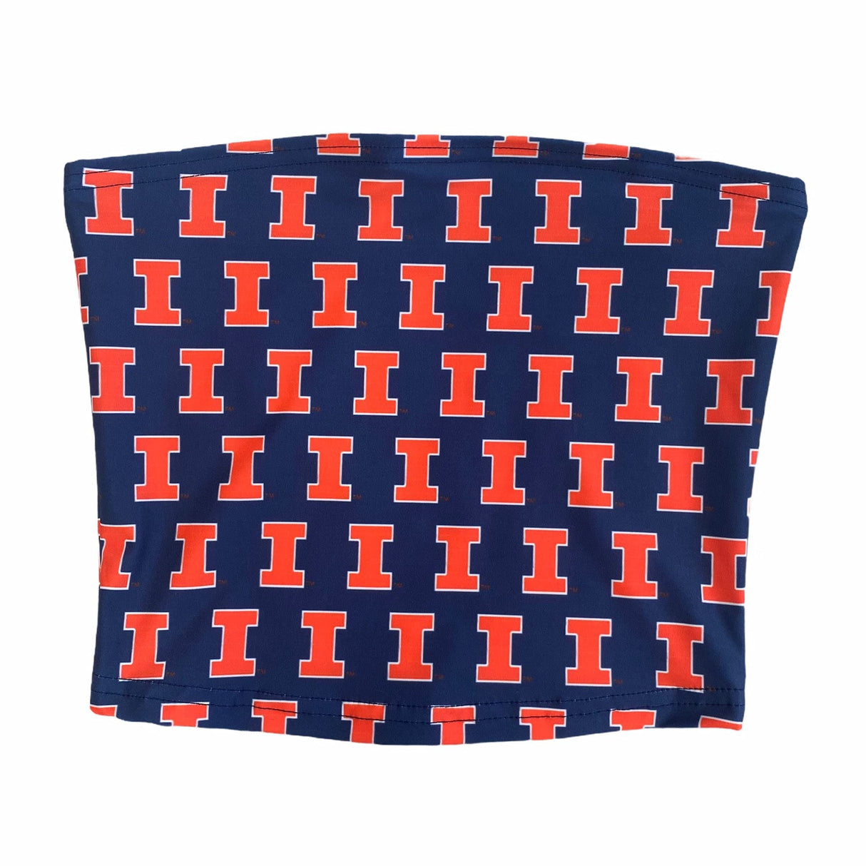 Lojobands Women's Tailgate Outfit College Tube Top Logo All Over Tank Top Crop Made in USA One Size Fits Most
