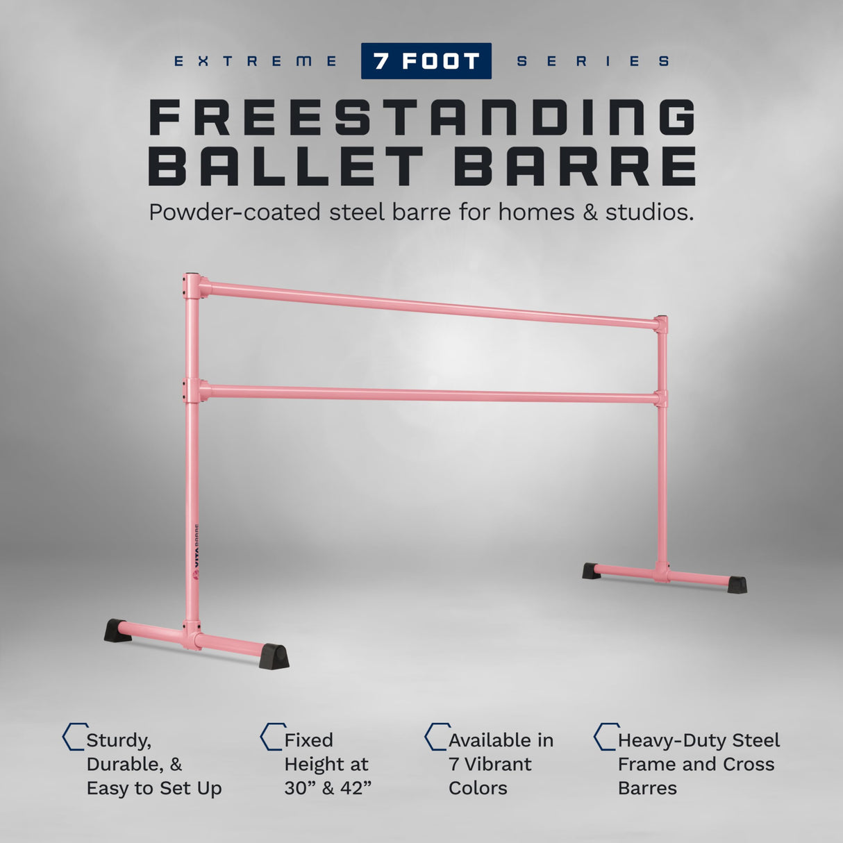 VITA Barre Portable Freestanding Double Ballet Barre, Extreme, Steel | Fixed Height, Made in USA, Home or Gym Exercise Equipment for Kids & Adults | Dance, Fitness, Pilates