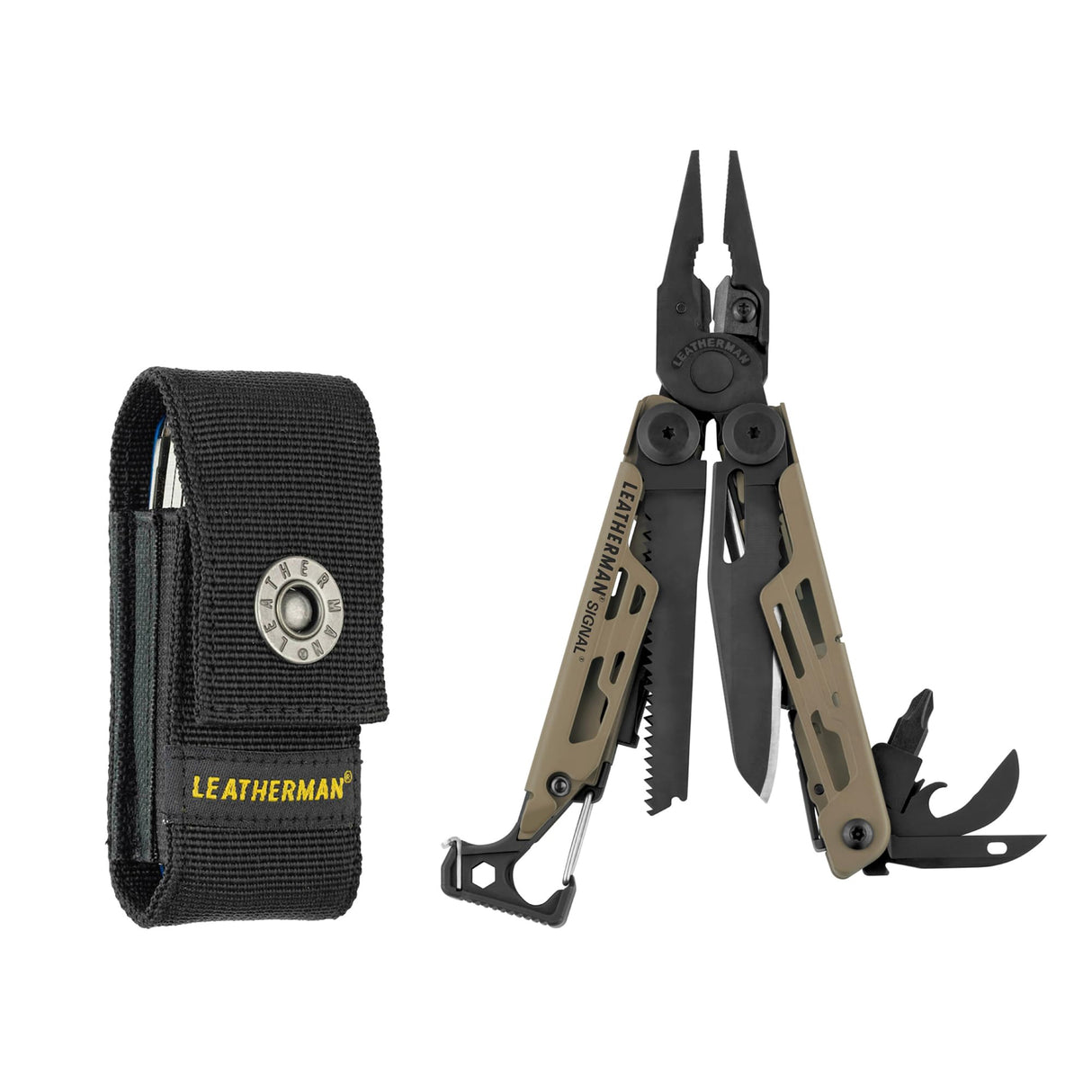 LEATHERMAN, Signal, 19-in-1 Multi-tool for Outdoors, Camping, Hiking, Fishing, Survival, Durable & Lightweight EDC, Made in the USA, Aqua/Silver with Nylon Sheath