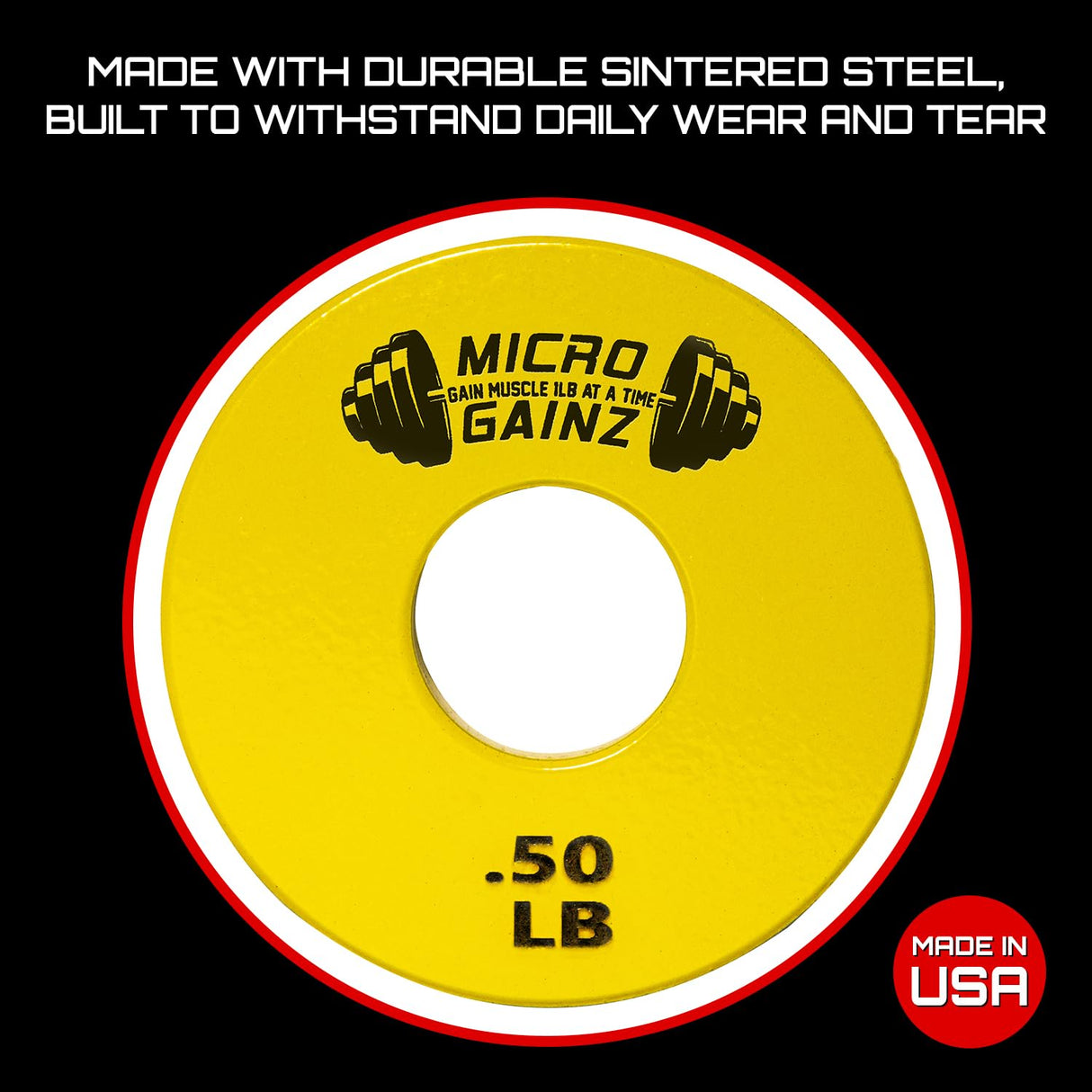 Micro Gainz Standard 1-Inch Center Hole Fractional 2 Pcs Color Weight Plates, Choose (.25LB-1LB) Designed for Standard 1-Inch Dumbbell & Barbell for Strength Training, Made in USA